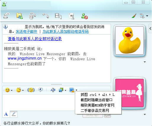 精致美眉MSN助手/MSN截屏抓图插件下载 1.0 免费版-新云软件园