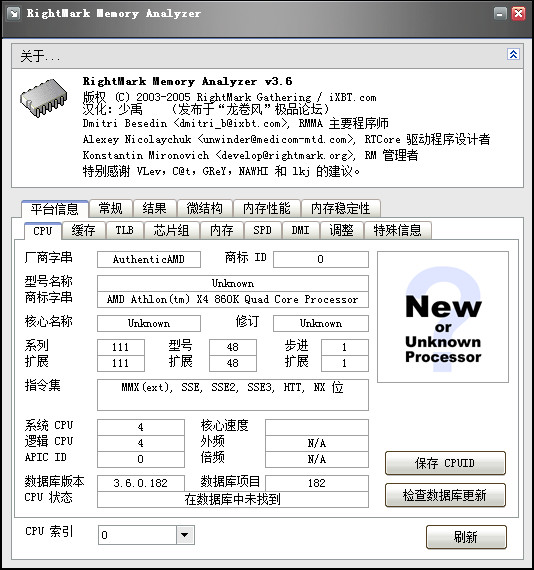 内存检测工具RightMark Memory Analyzer