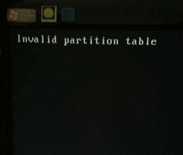 开机显示 invalid partition table