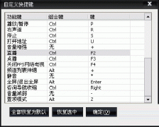 PPS影音播放器中如何自定义快捷键