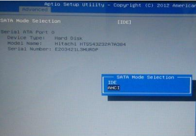 华硕s200e用绿叶u盘装win7系统时如何设置硬盘模式为ahci