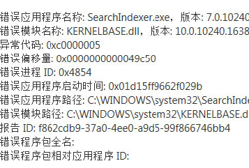 u帮忙u盘装系统win10出现SearchIndexer.exe应用错误怎么办