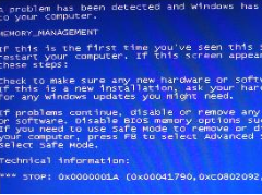雨林木风u盘装系统win7出现蓝屏代码0x0000001A的解决办法