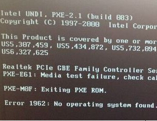 u当家u盘装系统win7开机出现错误error 1962的解决办法