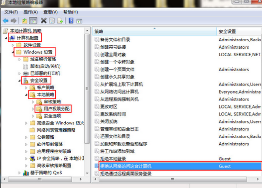 u青菜u盘装系统win7无权限访问网络资源的处理方法