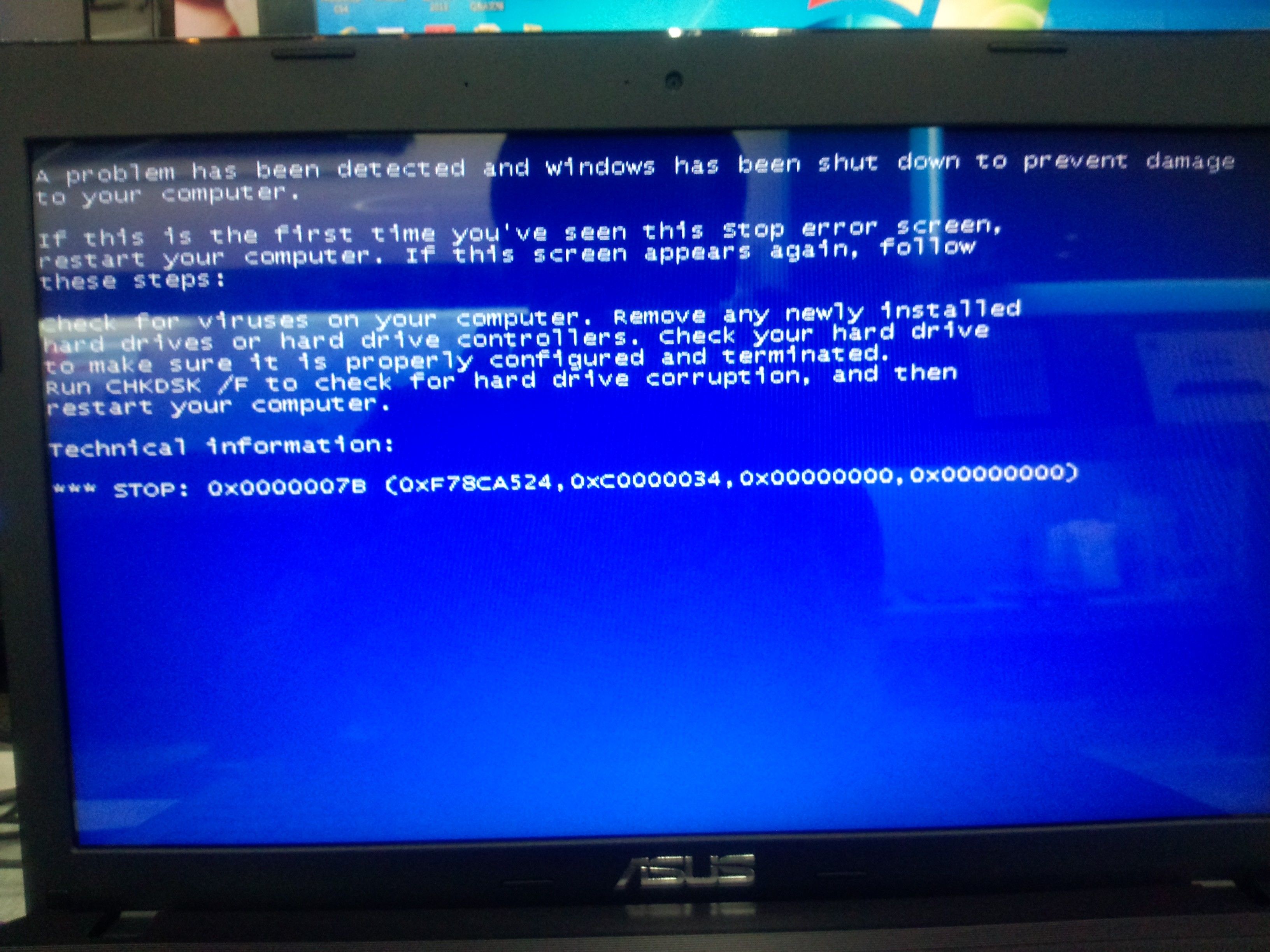 xp系统用u盘装win7出现蓝屏