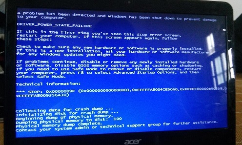 电脑蓝屏0x0000009f