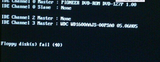 错误floppy disk fail 40