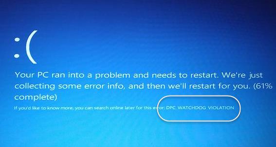 蓝屏dpc watchdog violation
