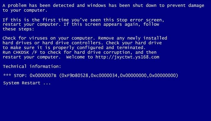 老毛桃重装xp系统蓝屏