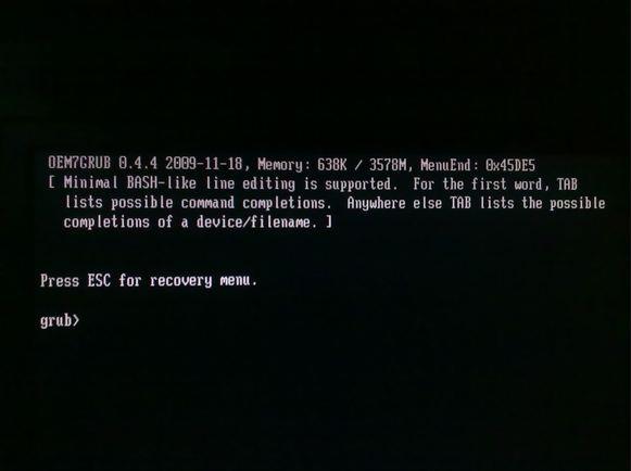老毛桃u盘装系统后开机提示oem7grub