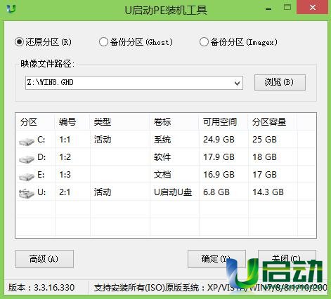 u启动u盘安装win8(1)