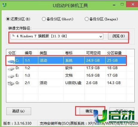 u启动u盘装原版win7(1)