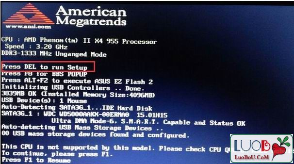 华硕老主板bios恢复出厂设置